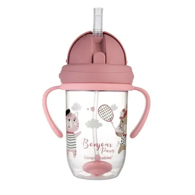 CANPOL BABIES TASSE AVEC PAILLE BONJOUR PARIS ROUGE 270 ML 56/607 CANPOL BABIES TASSE AVEC PAILLE BONJOUR PARIS ROUGE 270 ML 56/607