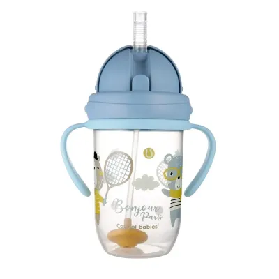 CANPOL BABIES TASSE AVEC PAILLE BONJOUR PARIS BLEU 270 ML 56/607 CANPOL BABIES TASSE AVEC PAILLE BONJOUR PARIS BLEU 270 ML 56/607