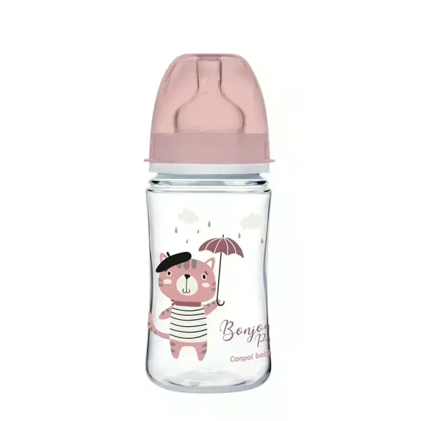 CANPOL BABIES BIBERON ANTICOLIQUE COL LARGE BONJOUR PARIS 240ML PP 35/232