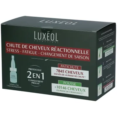 LUXEOL CHUTE DE CHEVEUX REACTIONNELLE 2EN1 14*7ML LUXEOL CHUTE DE CHEVEUX REACTIONNELLE 2EN1 14*7ML