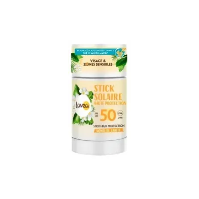 LOVEA STICK SOLAIRE VISAGE & ZONES SENSIBLES MONOI DE TAHITI HAUTE PROTECTION SPF50 40GR LOVEA STICK SOLAIRE VISAGE & ZONES SENSIBLES MONOI DE TAHITI HAUTE PROTECTION SPF50 40GR