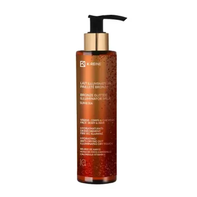 K-REINE LAIT ILLUMINATEUR PAILLETE BRONZE VISAGE CORPS ET CHEVEUX SPF10 150ML K-REINE LAIT ILLUMINATEUR PAILLETE BRONZE VISAGE CORPS ET CHEVEUX SPF10 150ML