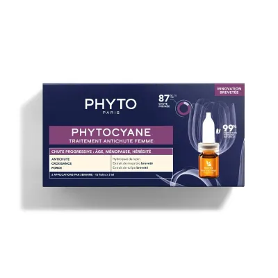 PHYTO PHYTOCYANE TRAITEMENT ANTI-CHUTE PROGRESSIVE FEMME 12*5ML PHYTO PHYTOCYANE TRAITEMENT ANTI-CHUTE PROGRESSIVE FEMME 12*5ML