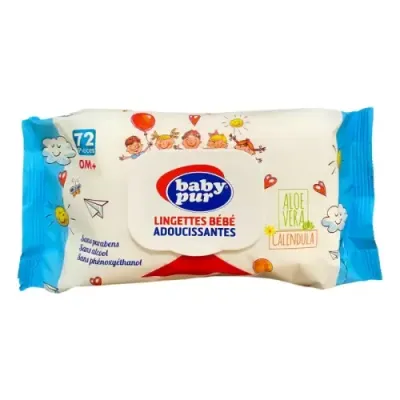BABY PUR LINGETTES BEBE ADOUCISSANTES 0M+ 72 PIECES BABY PUR LINGETTES BEBE ADOUCISSANTES 0M+ 72 PIECES
