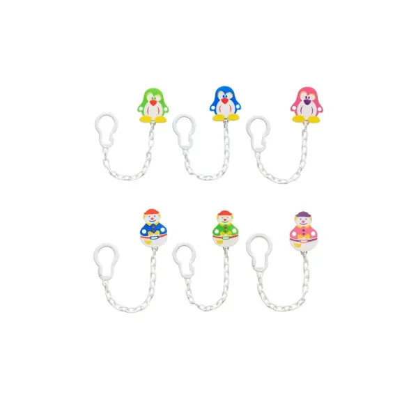 BABY PUR ATTACHE SUCETTE 0M+  PINGOUIN ET CLOWN