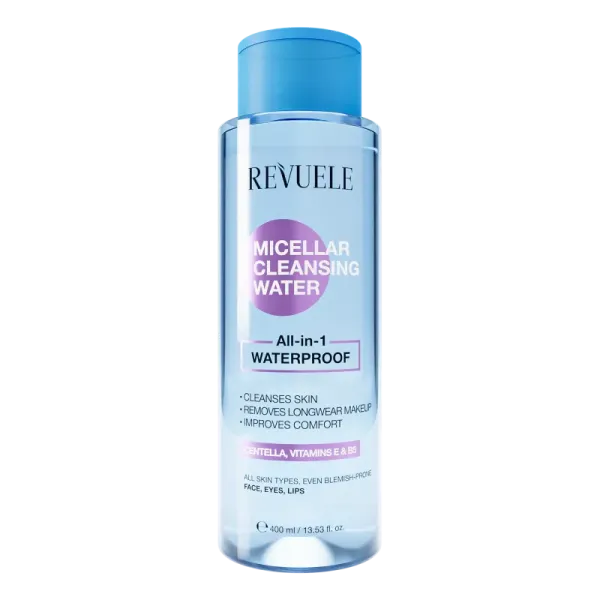 REVUELE EAU MICELLAIRE DEMAQUILLANTE TOUT EN 1 WATERPROOF 400ML