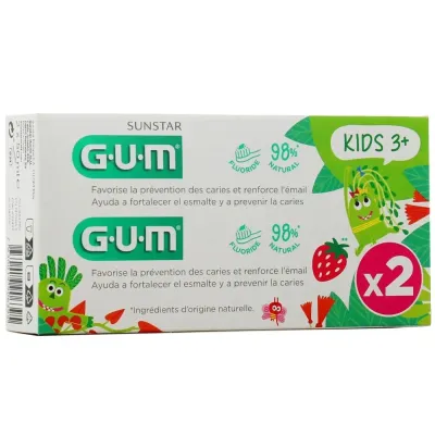 GUM DENTIFRICE KIDS 3 ANS+ LOT DE 2*50ML GUM DENTIFRICE KIDS 3 ANS+ LOT DE 2*50ML