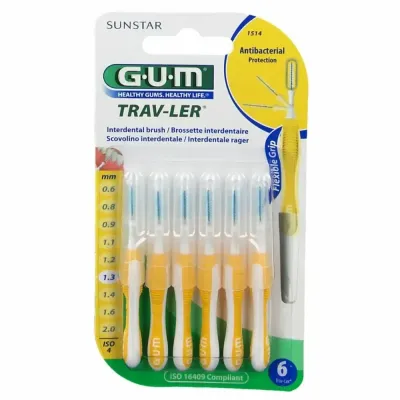 GUM BROSSETTES TRAVELER EXTRAFINE CONIQUE 1,3MM (1514)