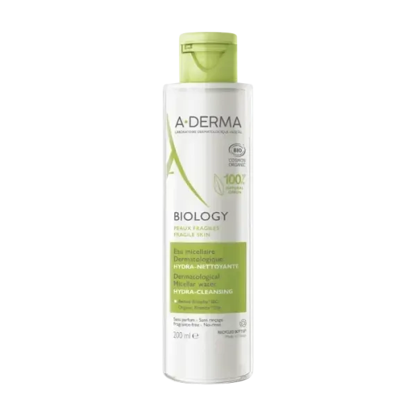 A-DERMA BIOLOGY EAU MICELLAIRE DERMATOLOGIQUE HYDRA-NETTOYANTE 200ML