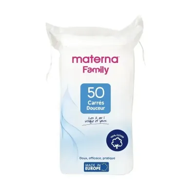 MATERNA COTON CARRES DOUCEUR 50 PIECES MATERNA COTON CARRES DOUCEUR 50 PIECES