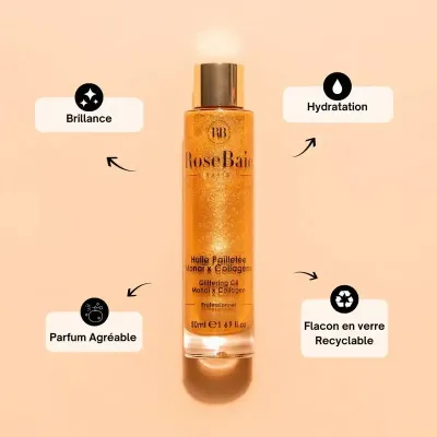 ROSEBAIE HUILE PAILLETEE MONOÏ X COLLAGENE 50ML ROSEBAIE HUILE PAILLETEE MONOÏ X COLLAGENE 50ML
