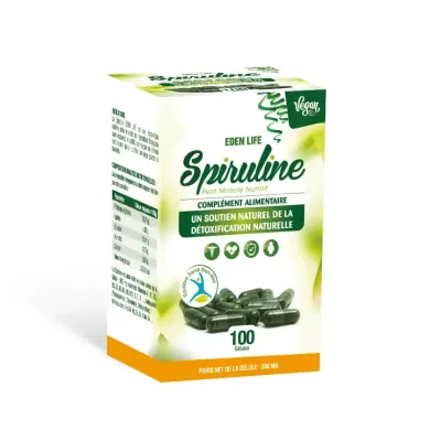 EDEN LIFE SPIRULINE 100 GELULES